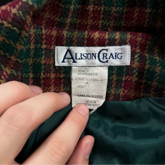 Vintage 90s Plaid Tartan oversized blazer size L - Picture 5 of 5